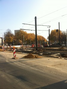 Verkehrsberuhigte Baustelle